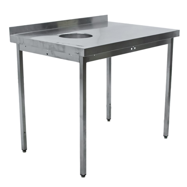 Стол производственный с отв. для отходов 1000х700х850 борт, труба
