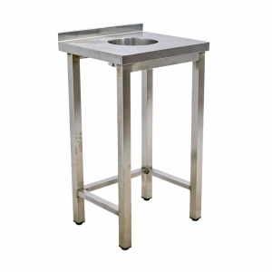 Стол производственный с отв. для отходов 500х450х850 борт, труба