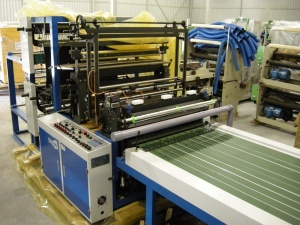 Машина для изготовления пакетов типа «фасовка», заготовка под «майка» Bagmaster 600S (1000MM, 6 линий, 2 яруса, серво, автоконвейер)