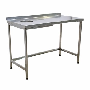 Стол производственный с отв. для отходов 1200х600х840 борт, труба