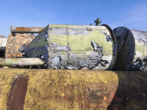 Емкость нержавеющая 2.2 м³ с конусным дном, была окрашена инв. 17