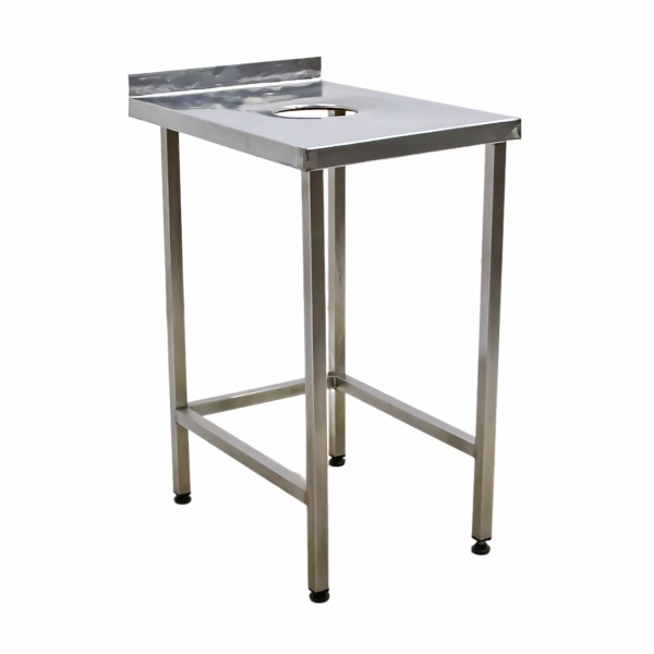 Стол производственный с отв. для отходов 480х700х890 борт, труба