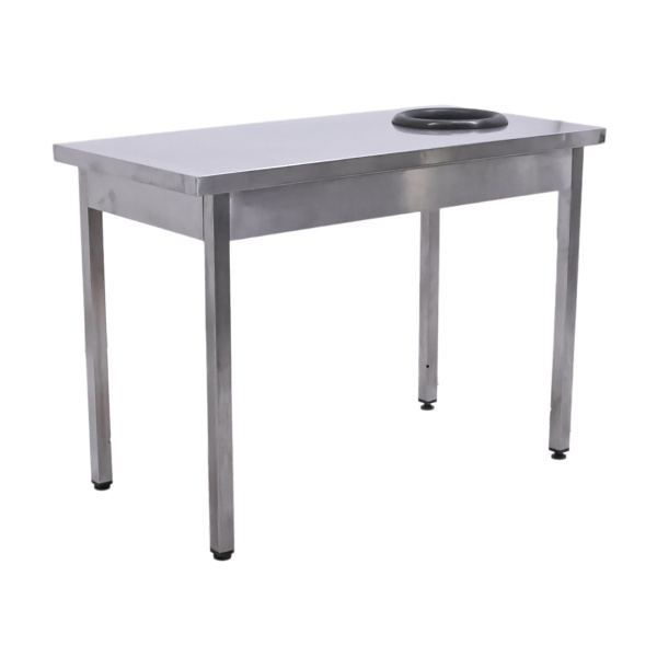 Стол производственный с отв. для отходов 1200х600х850 труба