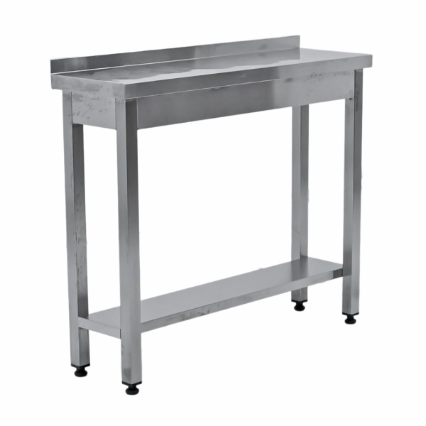 Стол производственный с бортом 1000x300x850 труба, полка