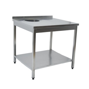 Стол производственный с отв. для отходов 1000х900х950 борт, труба, полка