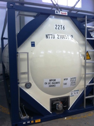 Танк-контейнер объём 21м3 тип Т11, для перевозки хлористоводородной кислоты