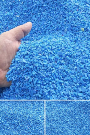 дробленку ПП. Цвет синий. Однородная. Мытая. Тщательно высушенная