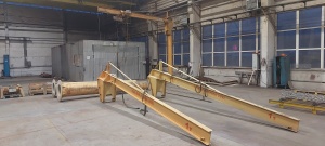 Кран консольный на колонне с ручным поворотом на 360rp., г/п=1тн, высота колонны = 4м, вылет стрелы=6м