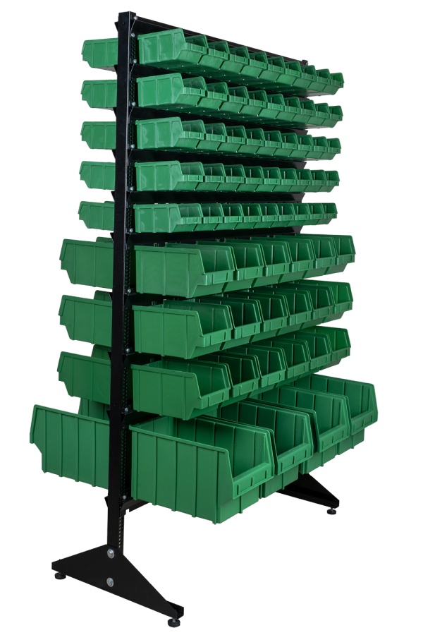 Стеллаж с лотками для магазина, склада под автокрепеж