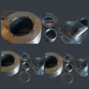 Шкив вала первой оси с фланцами и проставками для станков 1М65,1Н65,165,ДИП500,165, РТ117,РТ817